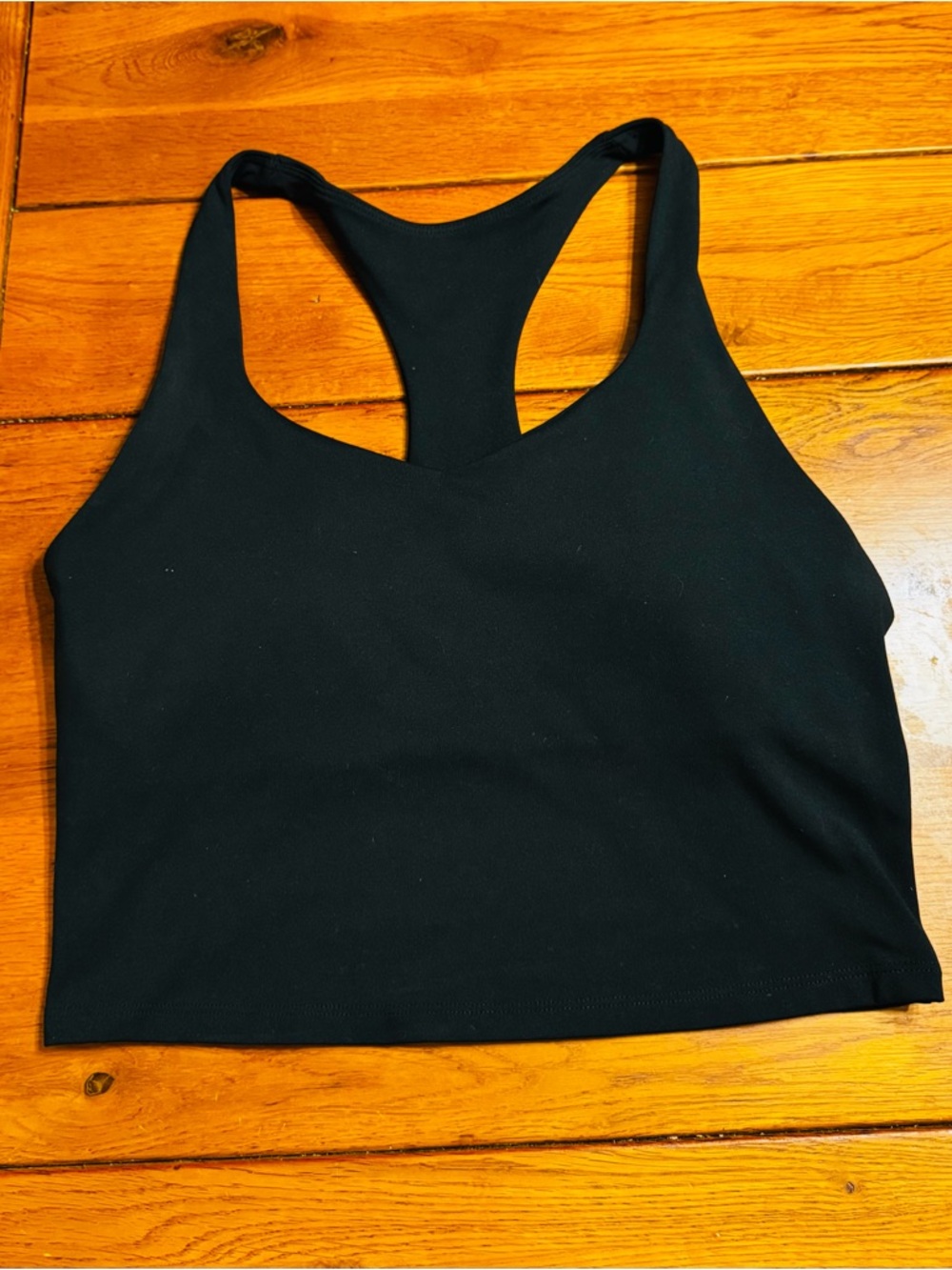 Fabletics Black Racerback Crop Top.